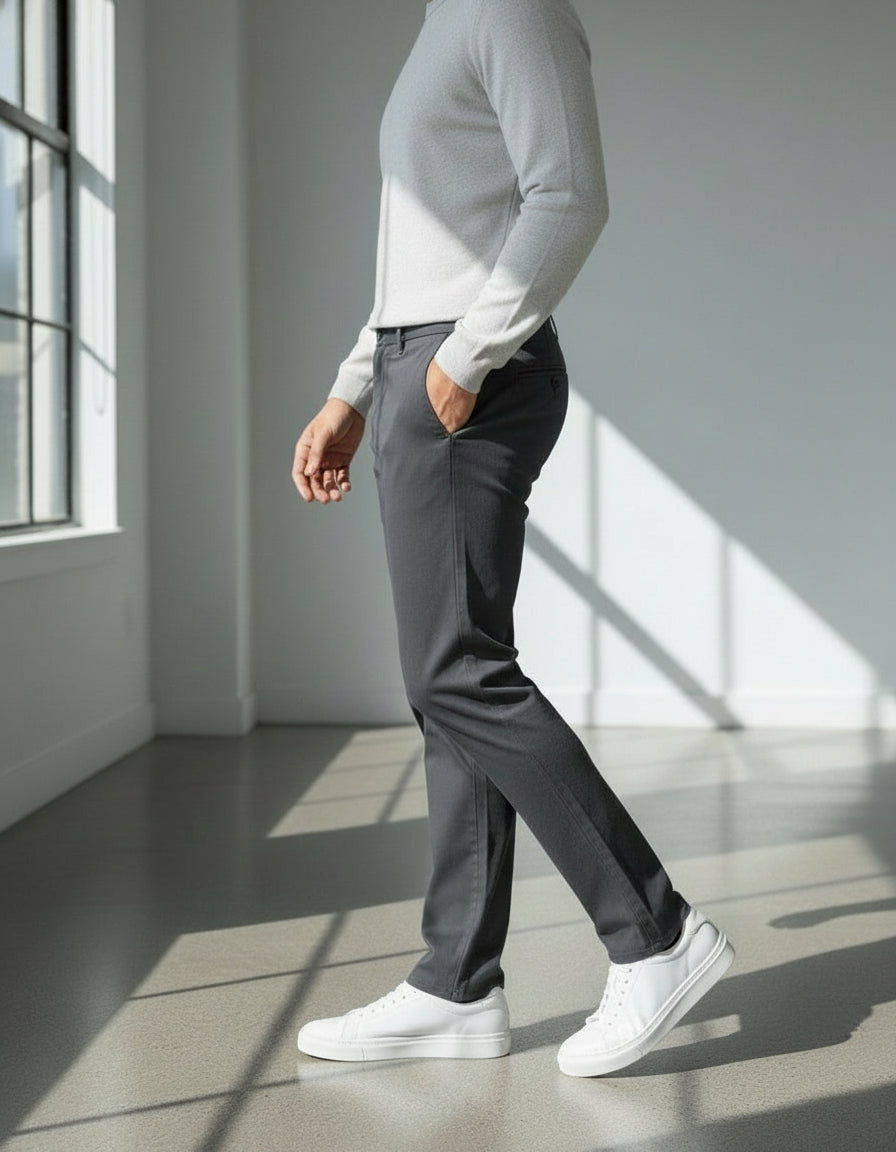 【REVERBERATE】CHINO TAILORED SET UP Blackened Pearl Grey Tech Chinos – TAYLRD