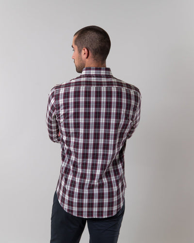 burgundy plaid dress shirt ONLY - Oversized Plaid Shirt - Women - Cotton - 8 US